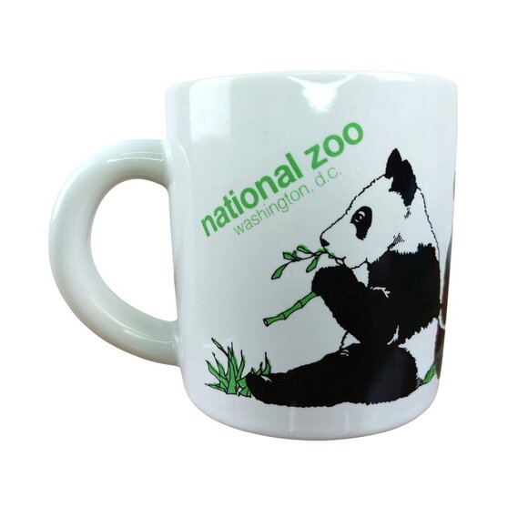 National Zoo Washington D.C. 1982 Panda Mug Ceramic White & Black Vintage - Picture 6 of 9